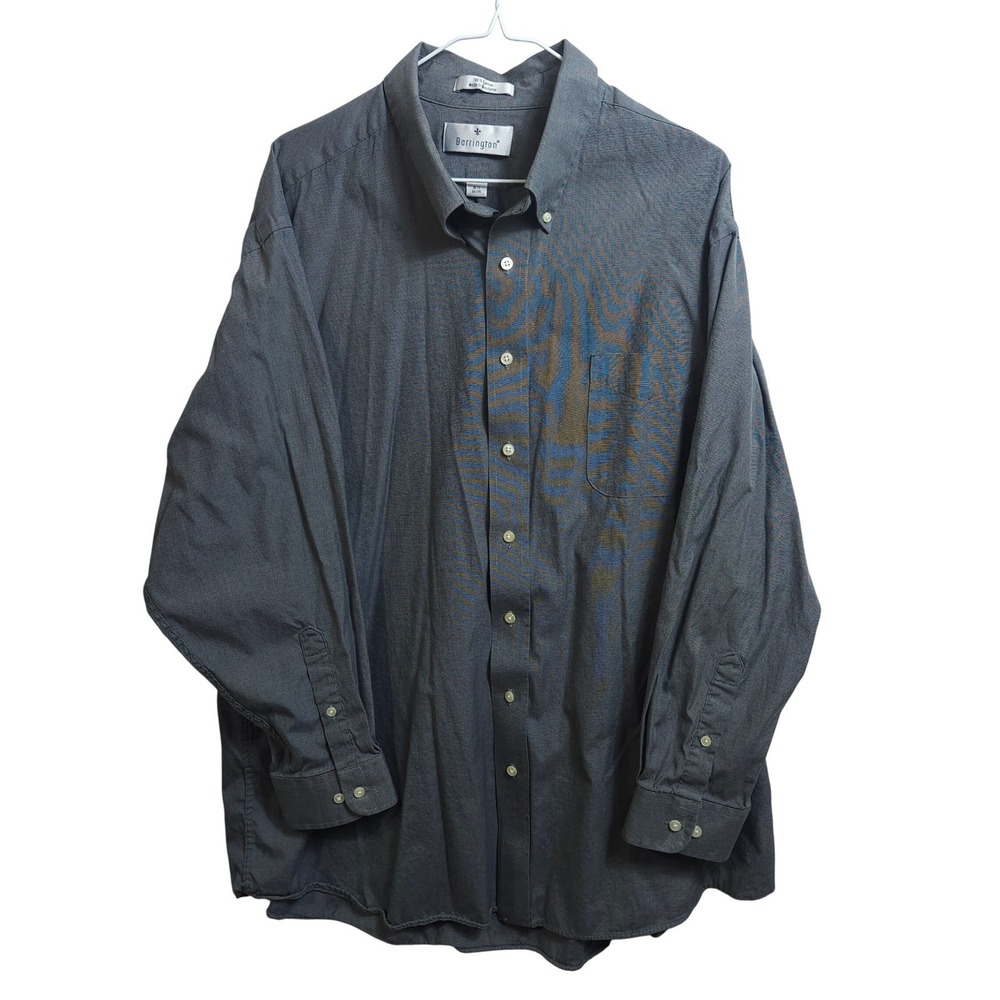 Vintage‎ Barrington Mens Big & Tall 18.5 Charcoal Grey Cotton Button Down Shirt